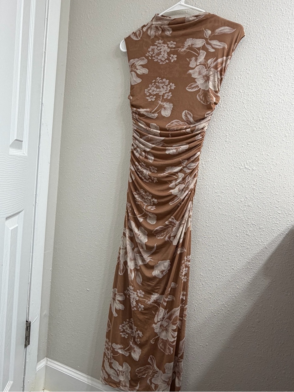 Premier Brown Maxi Dress with Cream Floral Print
